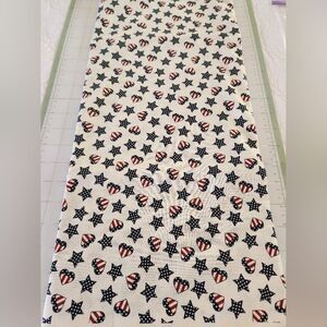 Fabric Patriotc Stars and Hearts Red White and Blue 2 Yards 44 x 72